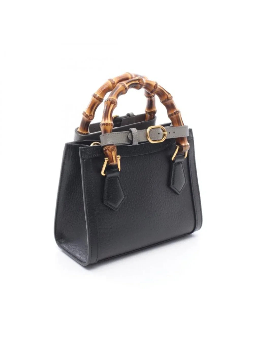 Gucci Tote Diana Mini Bamboo 2-Way Black Leather Small